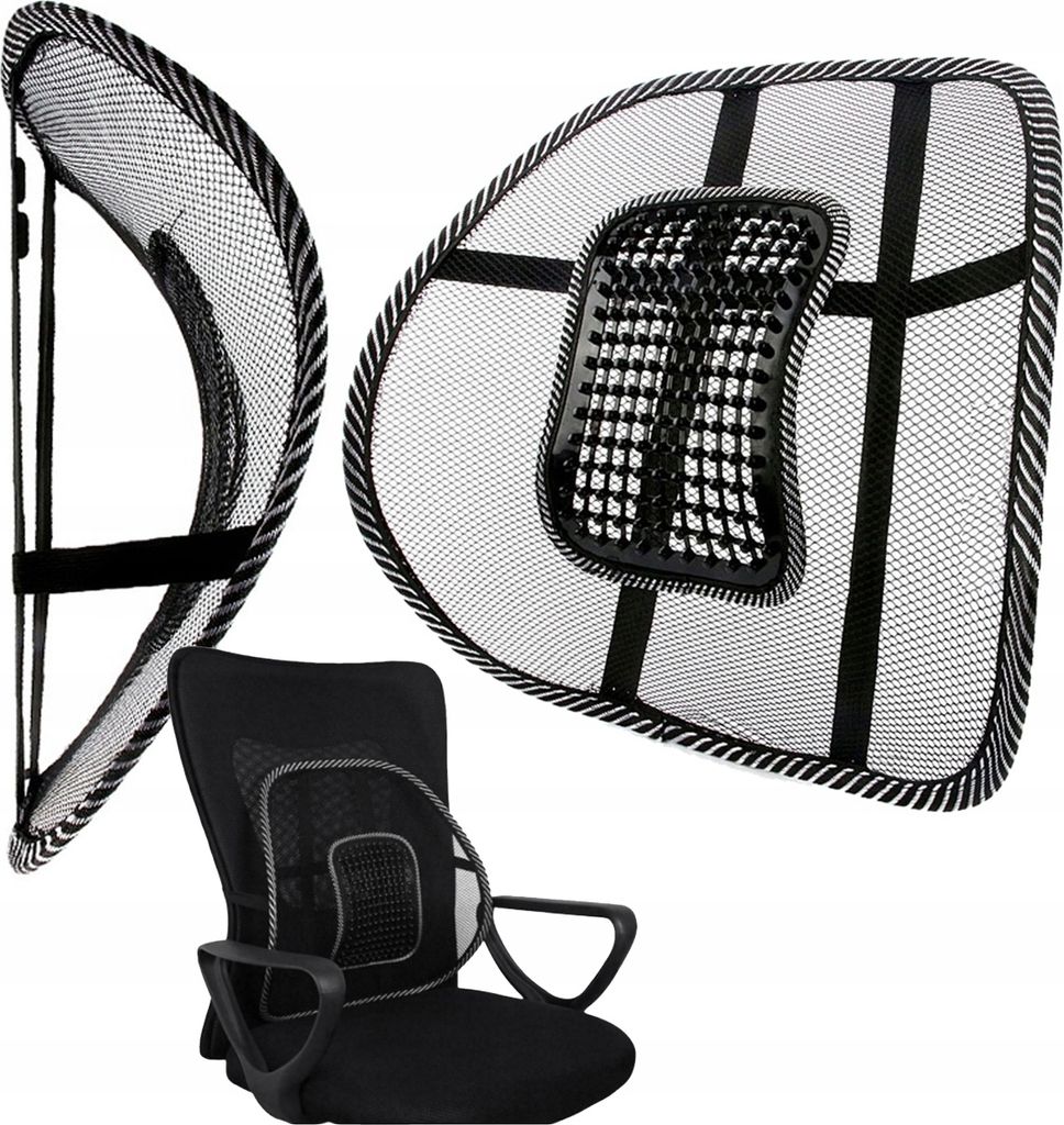 Lendenwirbelstuetze mit Massagefunktion fuer Sessel Stuhl Produktbild 