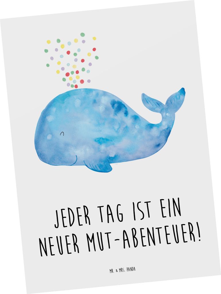 Mr. & Mrs. Panda Postkarte Angst überwinden Abenteuer - Weiß - Geschenk, Postkarten, Inspiration, Vertrauem, bildkarte, inspirierender Slogan, Si...