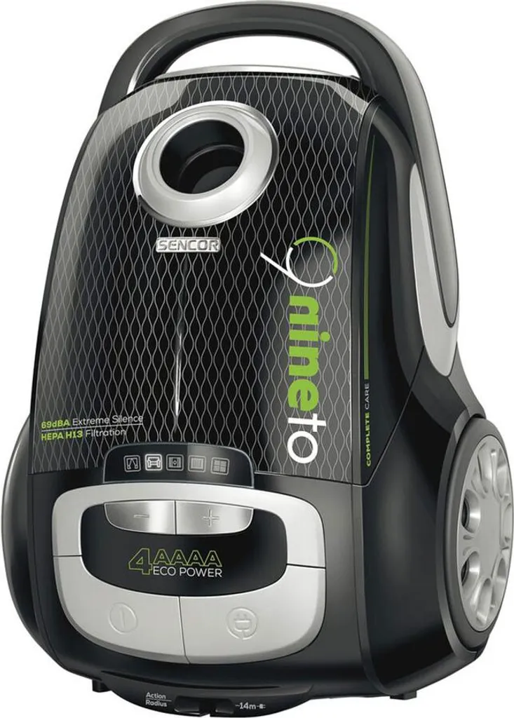 Aspirateur SENCOR SVC 9000BK avec rayon d'action 14m et brosse turbo