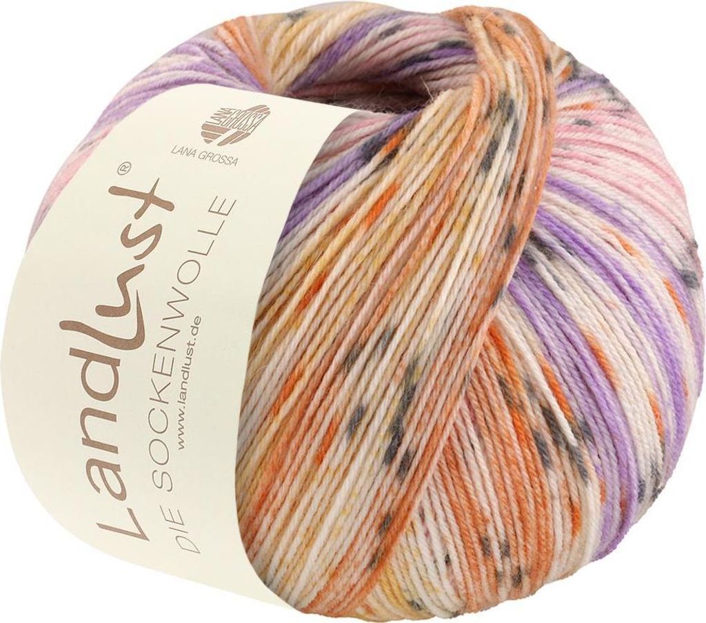 Lana Grossa - Landlust die Sockenwolle 0513 ecru rosa viola Produktbild 
