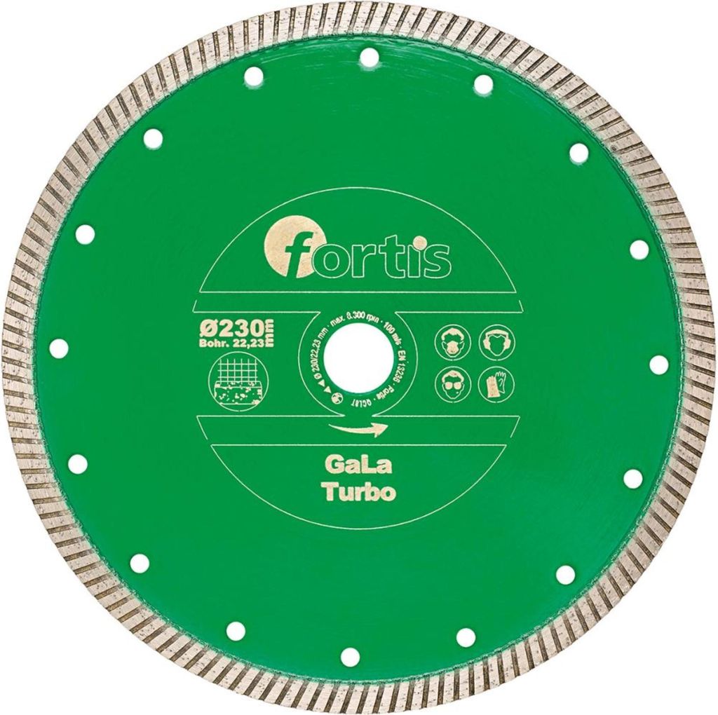 Diamant-Trennscheibe GaLa Turbo Ø 115 mm mit Turbosegment 10 mm Bohrung 22,2 mm FORTIS