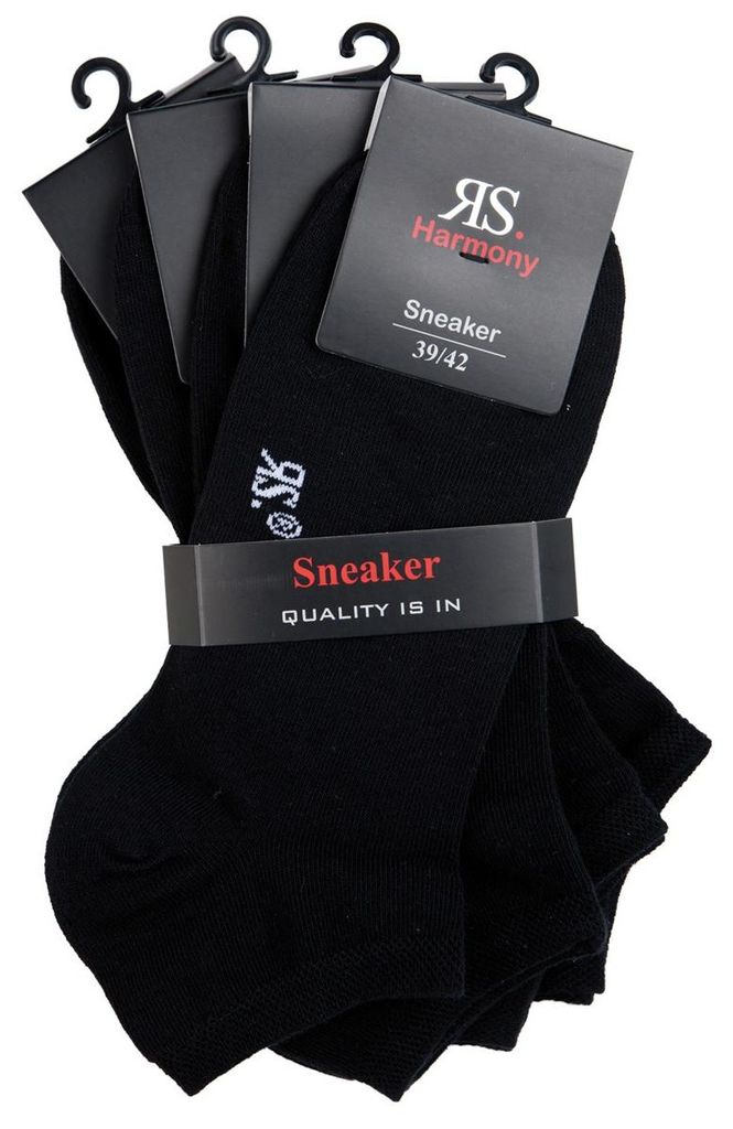 RS Harmony 4er-Pack Sneaker-Socken schwarz Produktbild 