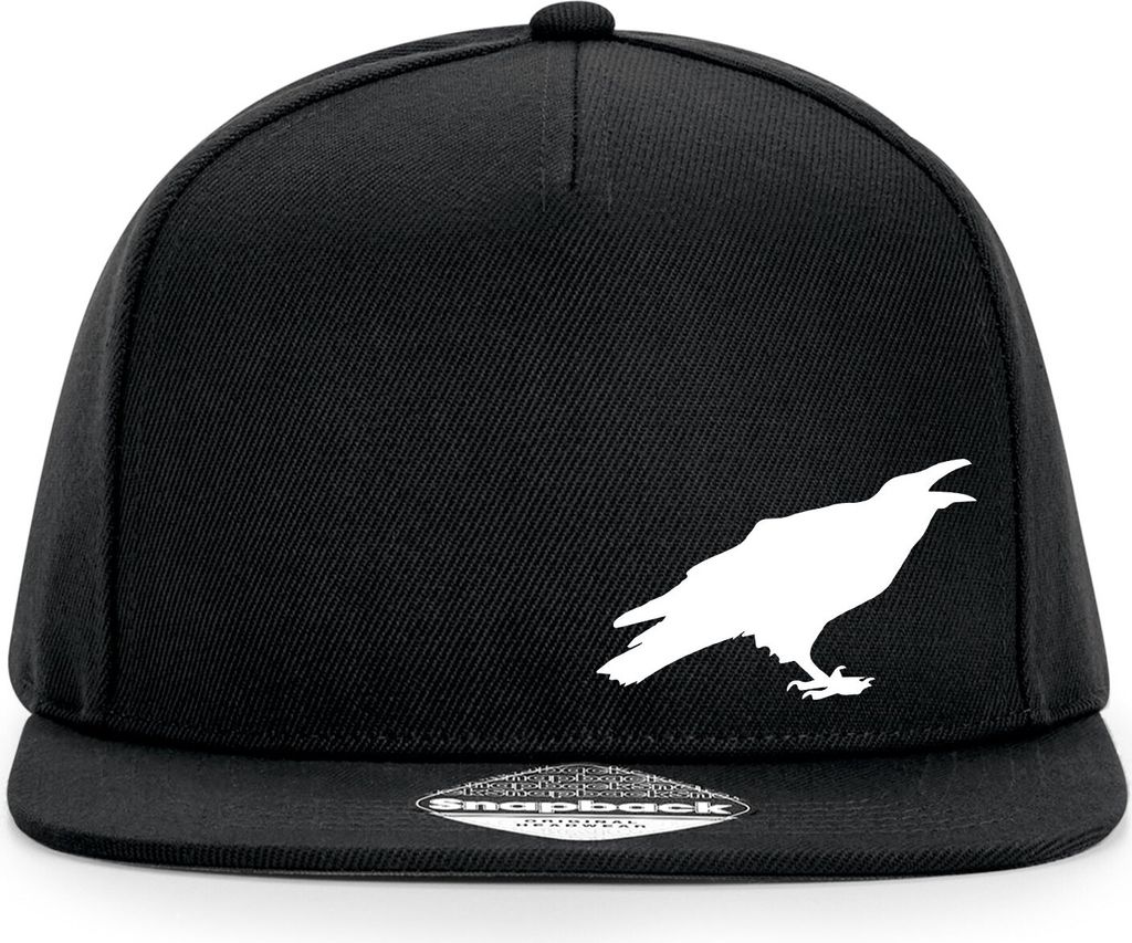 Huuraa Cappy Mütze Rabe Silhouette Black Polyester Snapback Kappe Geschenkidee