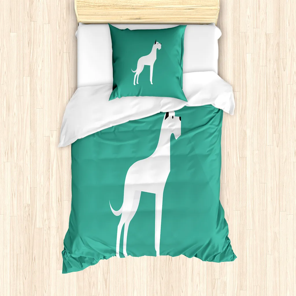ABAKUHAUS Housse de Couette Simplistic by Dog, 135x200 cm Gris Écume