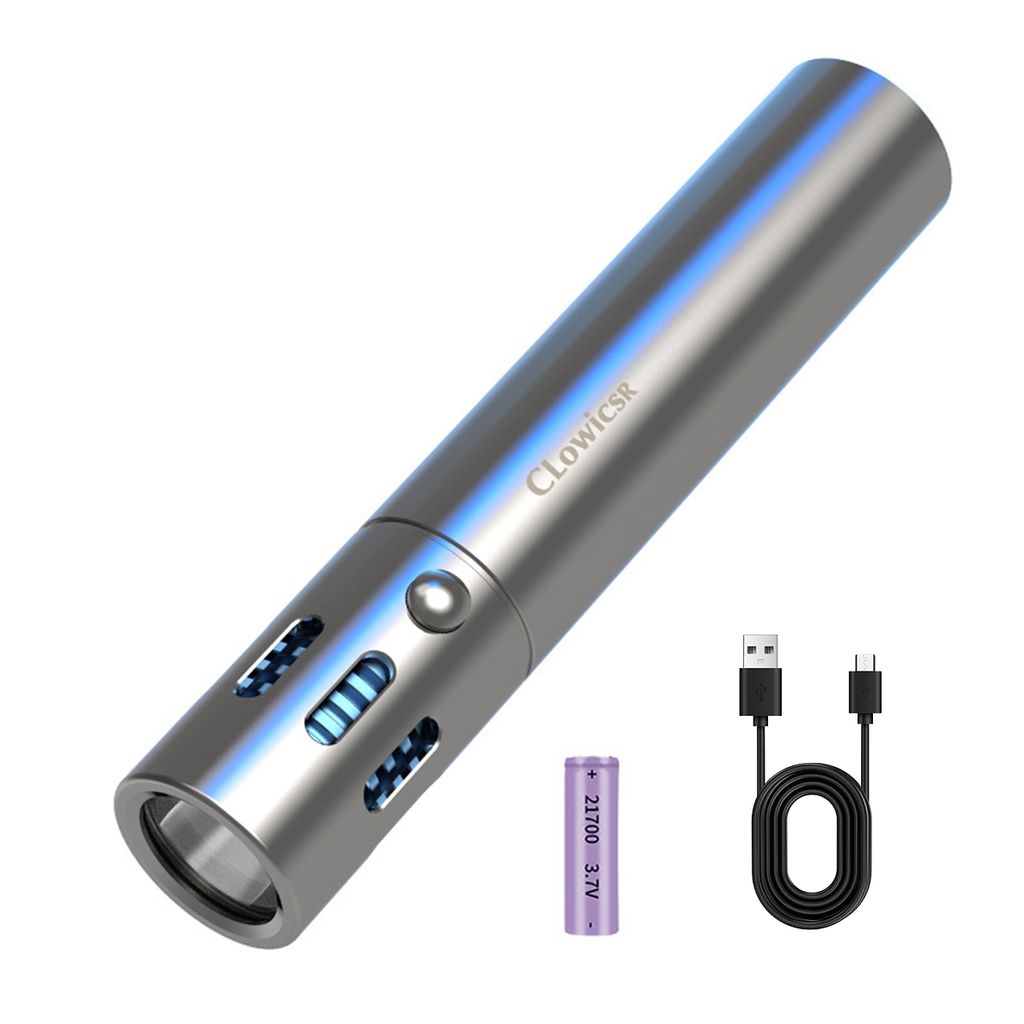Taschenlampe, Flashlight,1 Batterie,Wasserdicht, 5 Gang Getriebe, 500 Meter Reichweite