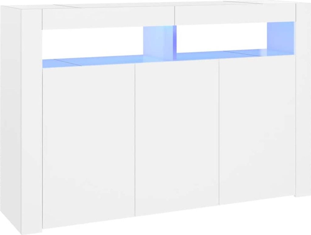 vidaXL Příborník s LED světly bílý 115,5x30x75 cm Obrázek produktu 1