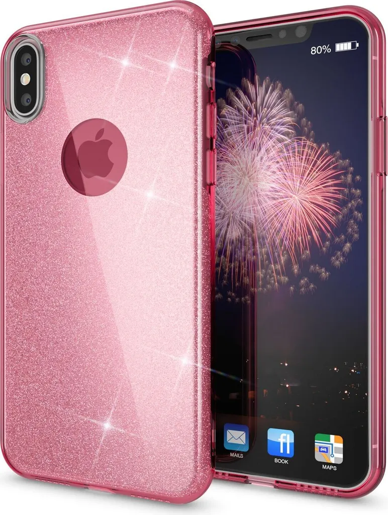 Offerta Cover NALIA iPhone XS Max Glitter - Sottile, Rosa e Shockproof