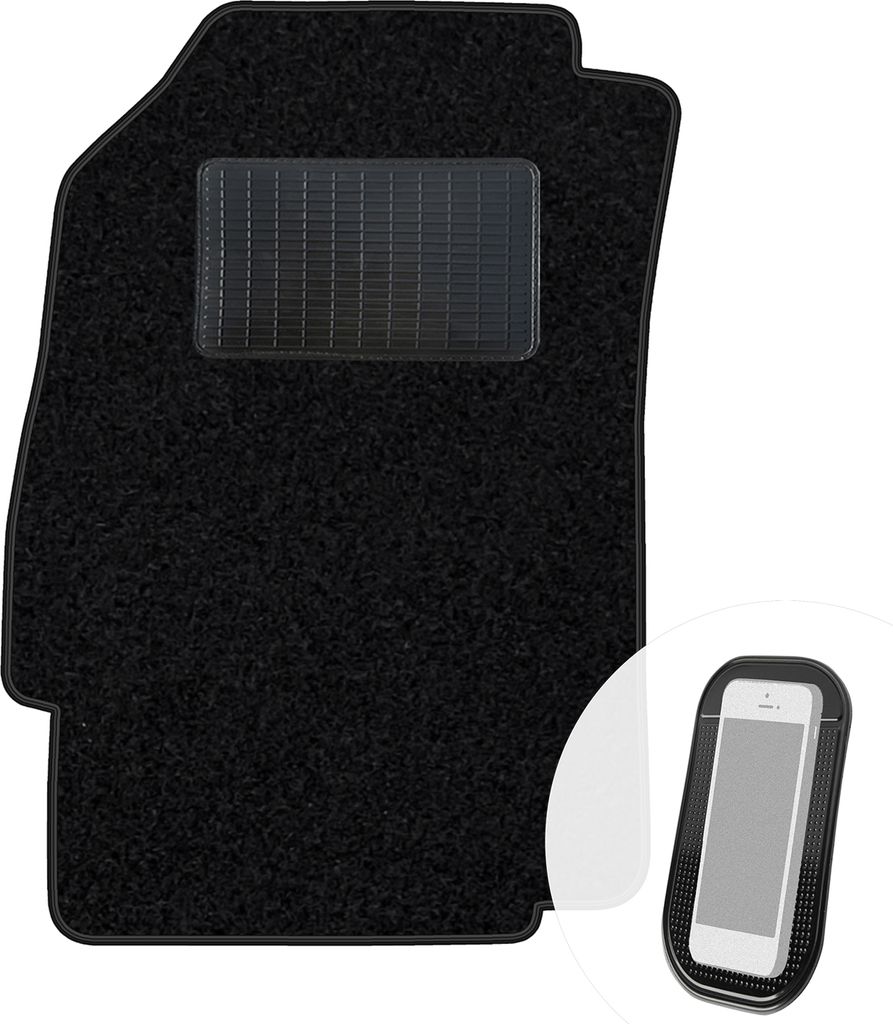 moto-MOLTICO Fahrer Fußmatte Auto Velours Fahrerseite Autoteppiche Schwarz Fahrermatte 1-teilig passend für Chevrolet Spark 2010-2015