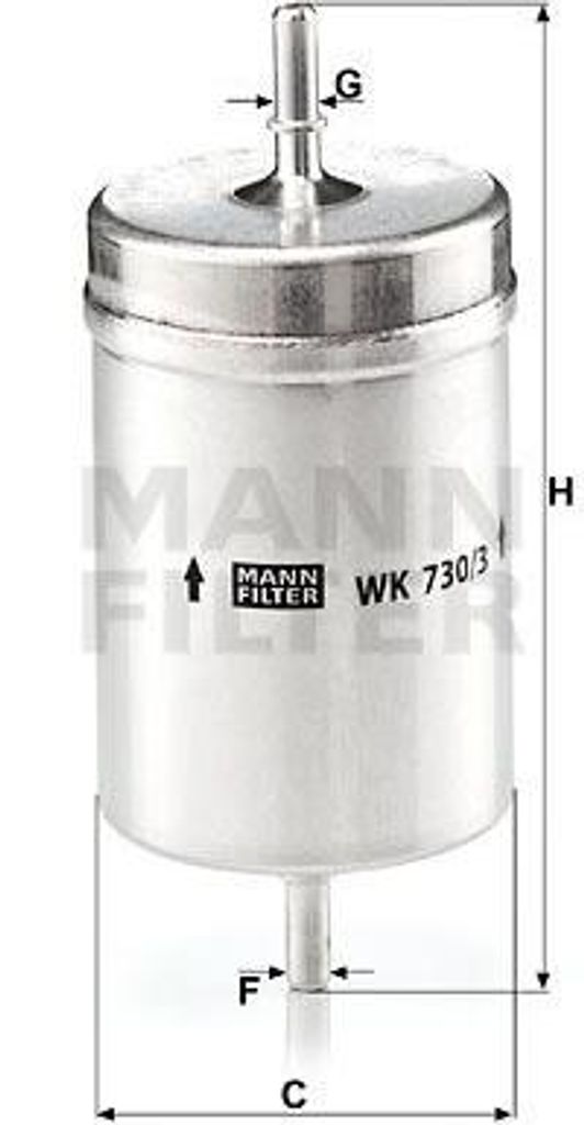 MANN-FILTER WK 730/3 Kraftstofffilter OE 8E0201511H kompatibel mit A4 8E