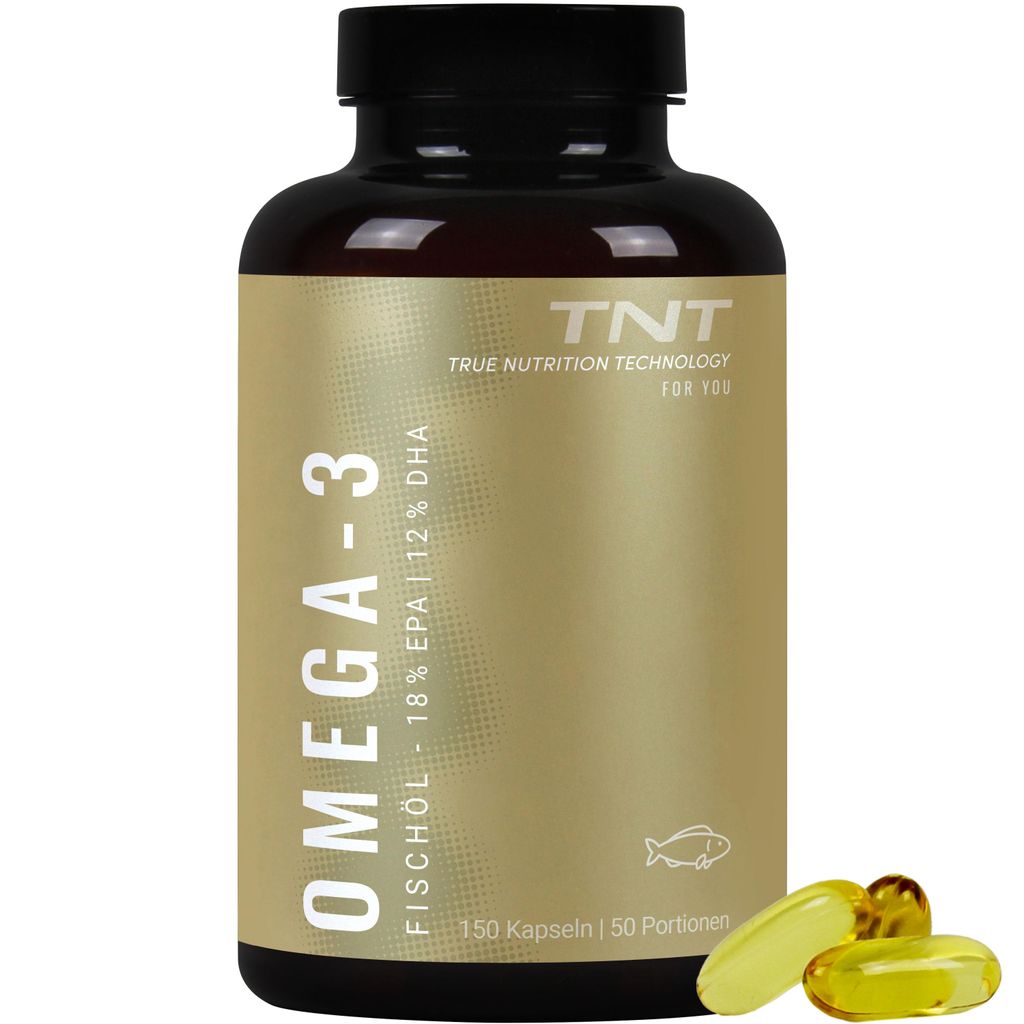 TNT Omega-3 Fischöl in natürlicher Triglycerid-Form. 150 Produktbild  KI-generiertes Bild