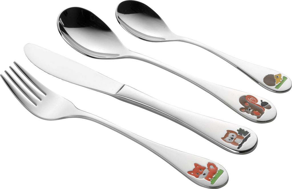 Esmeyer 4-teiliges Kinderbesteck "FOREST" Edelstahl 18/10 Produktbild 