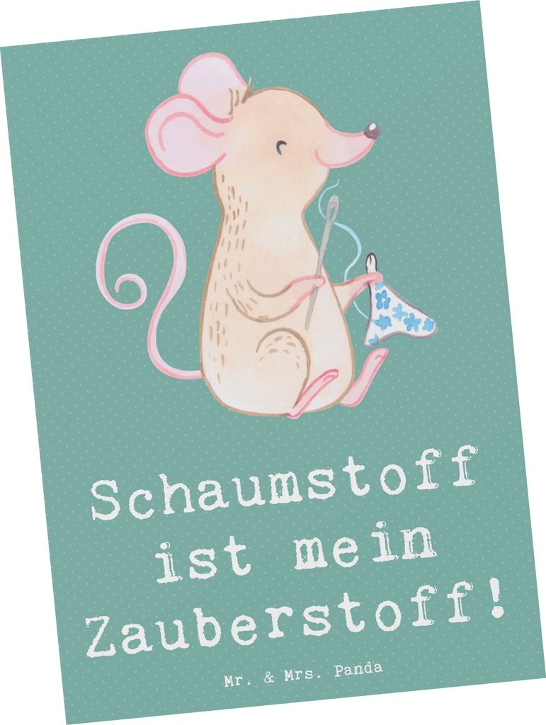 Mr. & Mrs. Panda Postkarte Zauber der Polsterin - Meeresbrise - Geschenk, Beruf, Postkarten, Berufsprodukte, Möbelrestaurierung, Berufsleben, Einr...