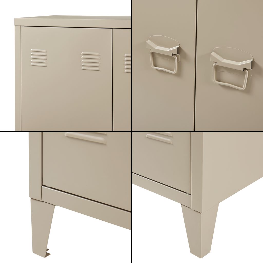 Metallschrank Oripää 90x80x33 Cm – Kamelfarben, B-Ware, Originalverpackt, Von CASA
