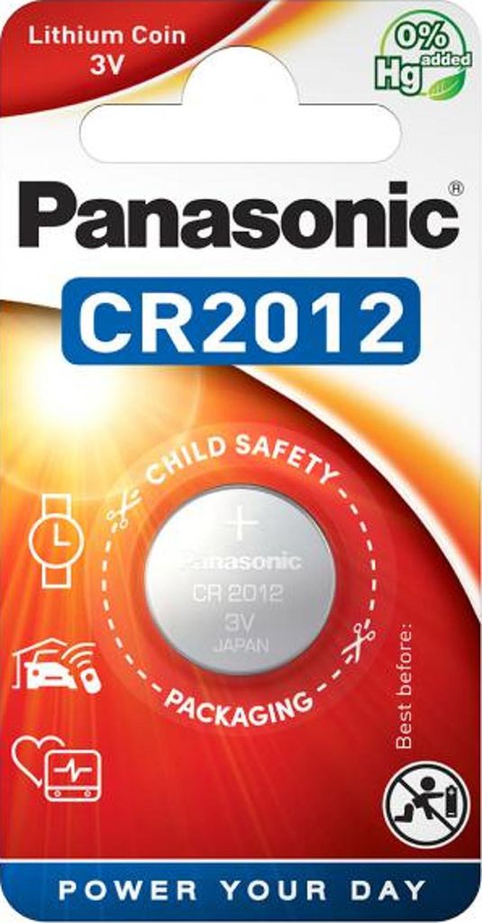 Panasonic 12x CR2012 Lithium Batterie 3V 1er Blister Knopfzelle CR-2012EL