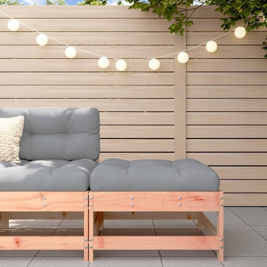 The Living Store Gartenhocker mit Kissen Massivholz Douglasie