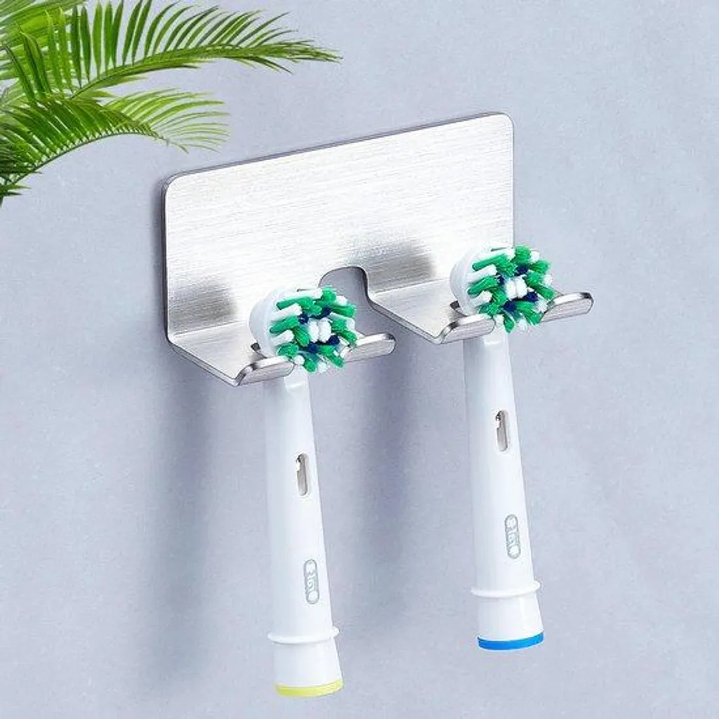 Support mural brosse à dents électrique en inox pour salle de bain