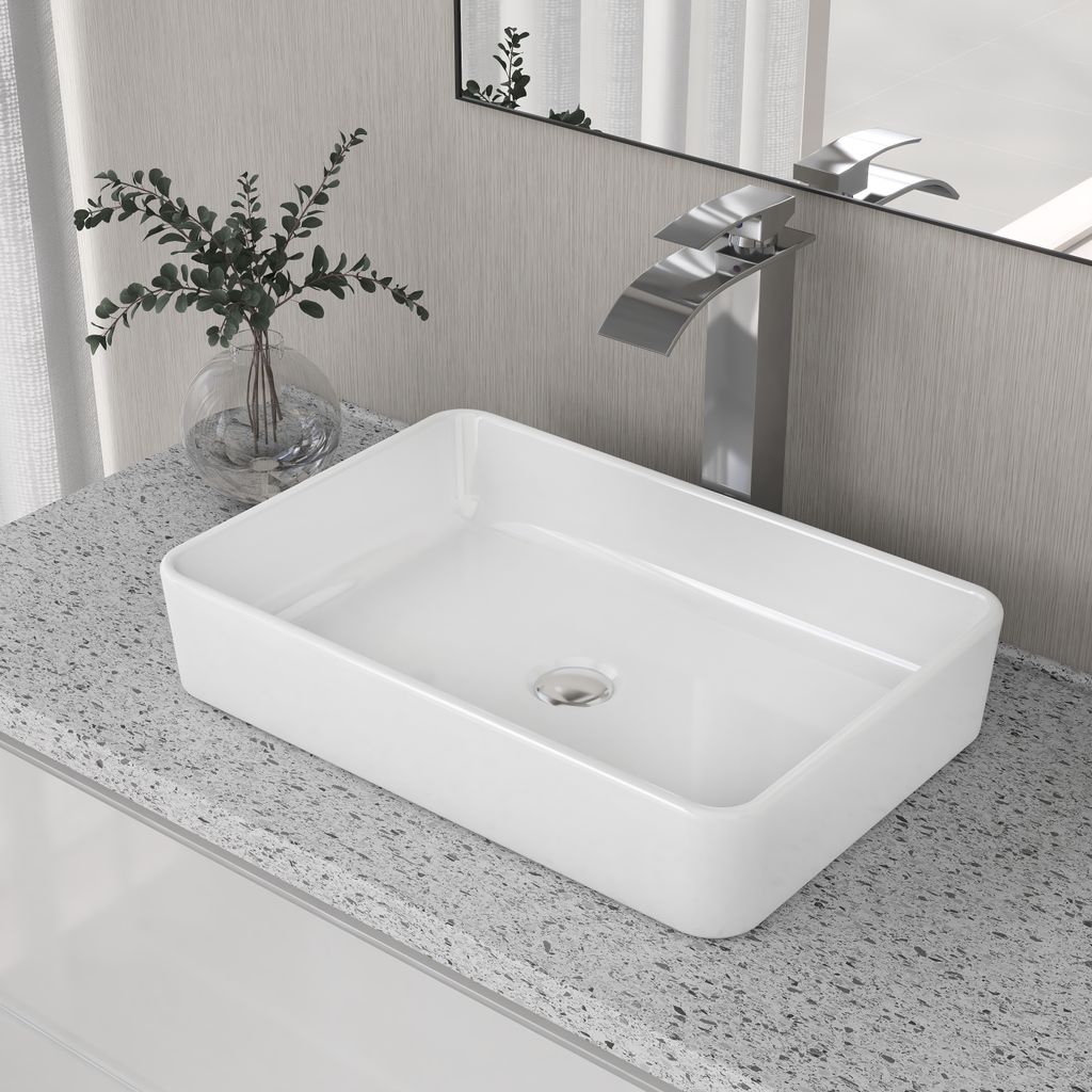 DeerValley  DV-1V032 Waschbecken Weißes Rechteckiges Produktbild 