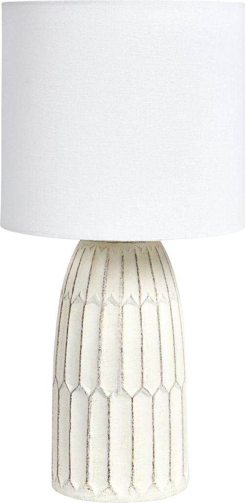 BELIANI Tischlampe Cremeweiß Keramik mit Stoffschirm Moderner Stil für Schlafzimmer Wohnzimmer Flur Nachttischlampe Tischleuchte