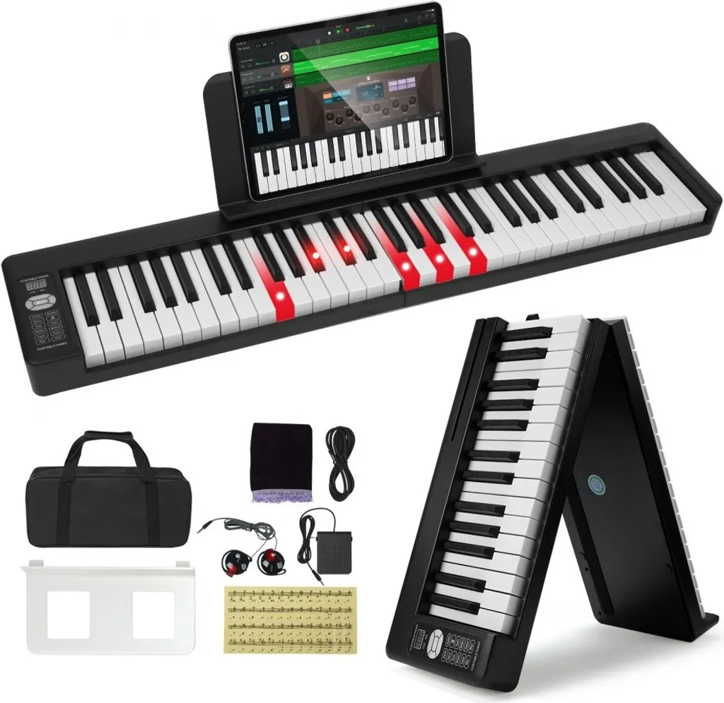 Piano De Poche Portable Avec Lumières LED – Jouet Musical éducatif Pour Enfants Dès 6 Mois (18 X 9,5 Cm)