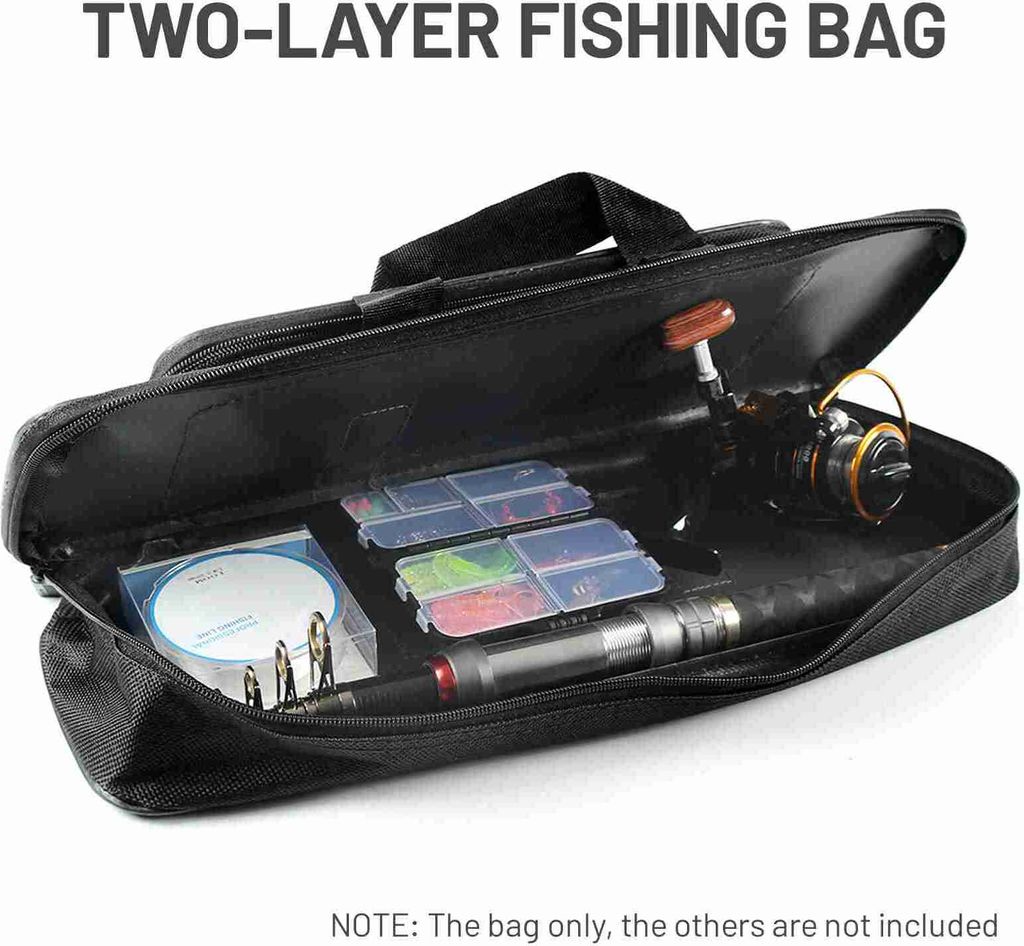 Angelrute Tasche Portable Wasser resistent 600D Oxford Fabric Angelrute Reel Veranstalter mit Tragegriff und verstellbaren Schultergurt