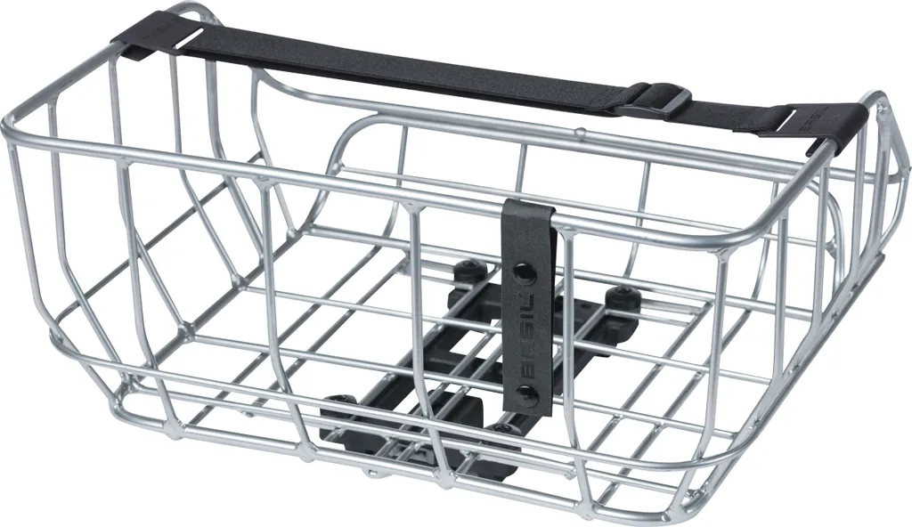 Panier de Vélo Arrière en Aluminium Chrome Basil Portland avec Système MIK