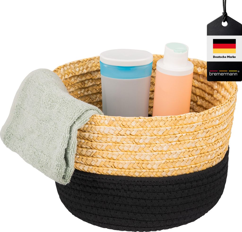 bremermann Aufbewahrungskorb, Baumwolle/ Strohgeflecht Ø 24 Produktbild 