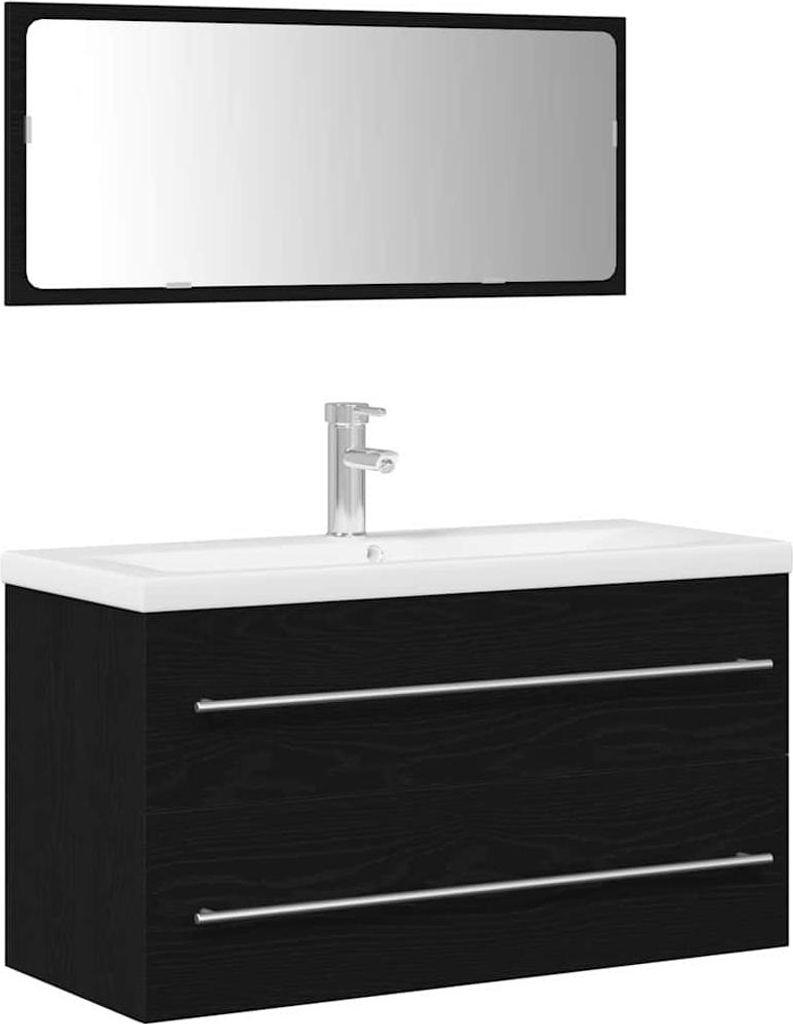 "WINTER SALE" Waschbeckenschrank mit Schubladen 3er Set,multifunktional& Moderne - Schwarz Eichen-Optik - Spiegelschränke NEU2462836