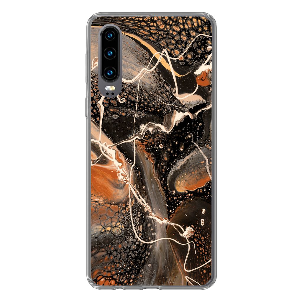MuchoWow Handyhülle Schutzhülle Hülle für Huawei P30 Farbe - Design - Abstrakt Silikon Softcase Handy Hülle - Kartenbesitzer