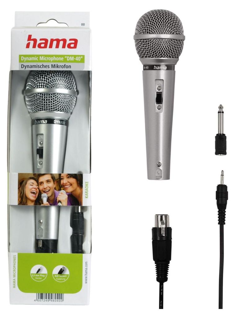 Hama Dynamic Microphone DM 40, -73 dB, 90 - 10000 Hz, 600 Ohm, Omnidirektional, Kabelgebunden, 3 m