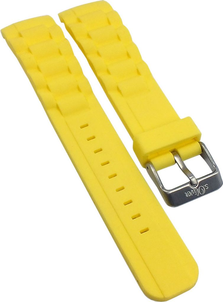 s.Oliver Uhrenarmband | Silikon gelb 20mm SO-2434-PQ runder Produktbild 