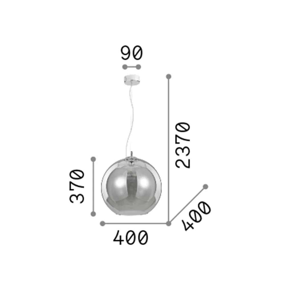 Suspension Nemo D40 Chrome pour Table à Manger et Cuisine Moderne E27
