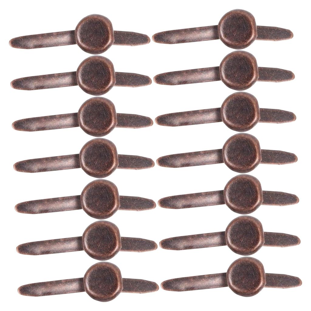 50 Stück Zweibeinige Nägel aus Metall für Bastelarbeiten und Scrapbooking - Braune Musterklammern zur sicheren Fixierung von Papier und Materialien