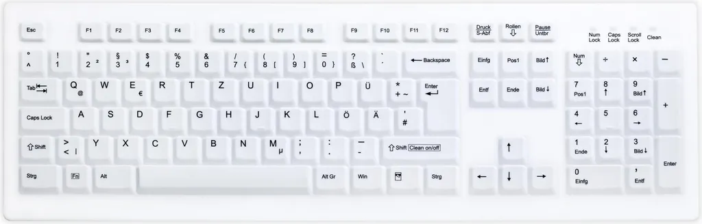 Clavier Hygiénique Étanche Contour ACTIVE KEY Blanc avec Câble USB Pro