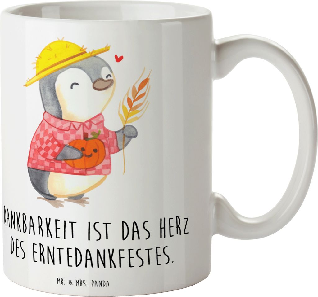 Mr. & Mrs. Panda Trinkbecher Erntedankfest Dankbarkeit - Weiß - Geschenk, Pott, hochwertige tasse, Wertschätzung, Gemeinschaft, Kaffeetasse, Kaff...