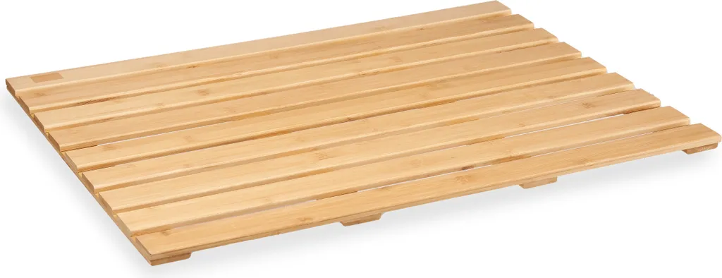 Support de douche plate-forme bambou naturel 66x50 cm pour salle de bain