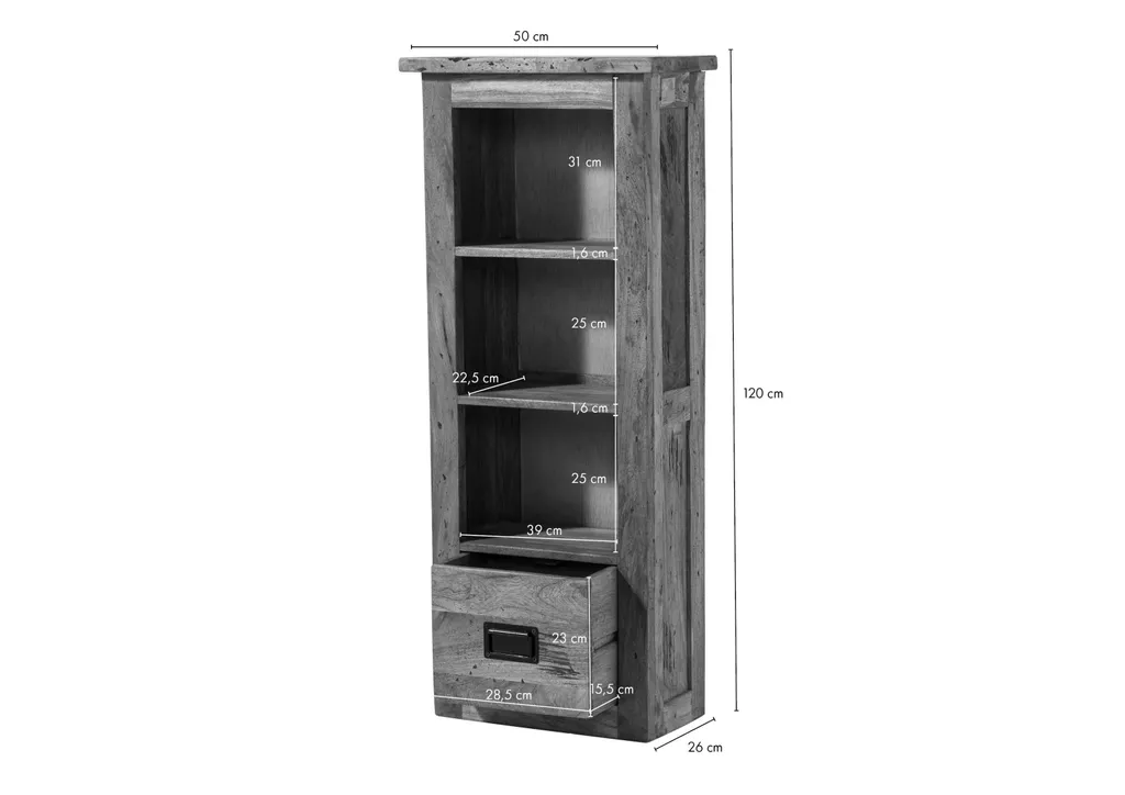 Armoire murale RAILWAY #480 manguier huilé avec porte sur rail - 10