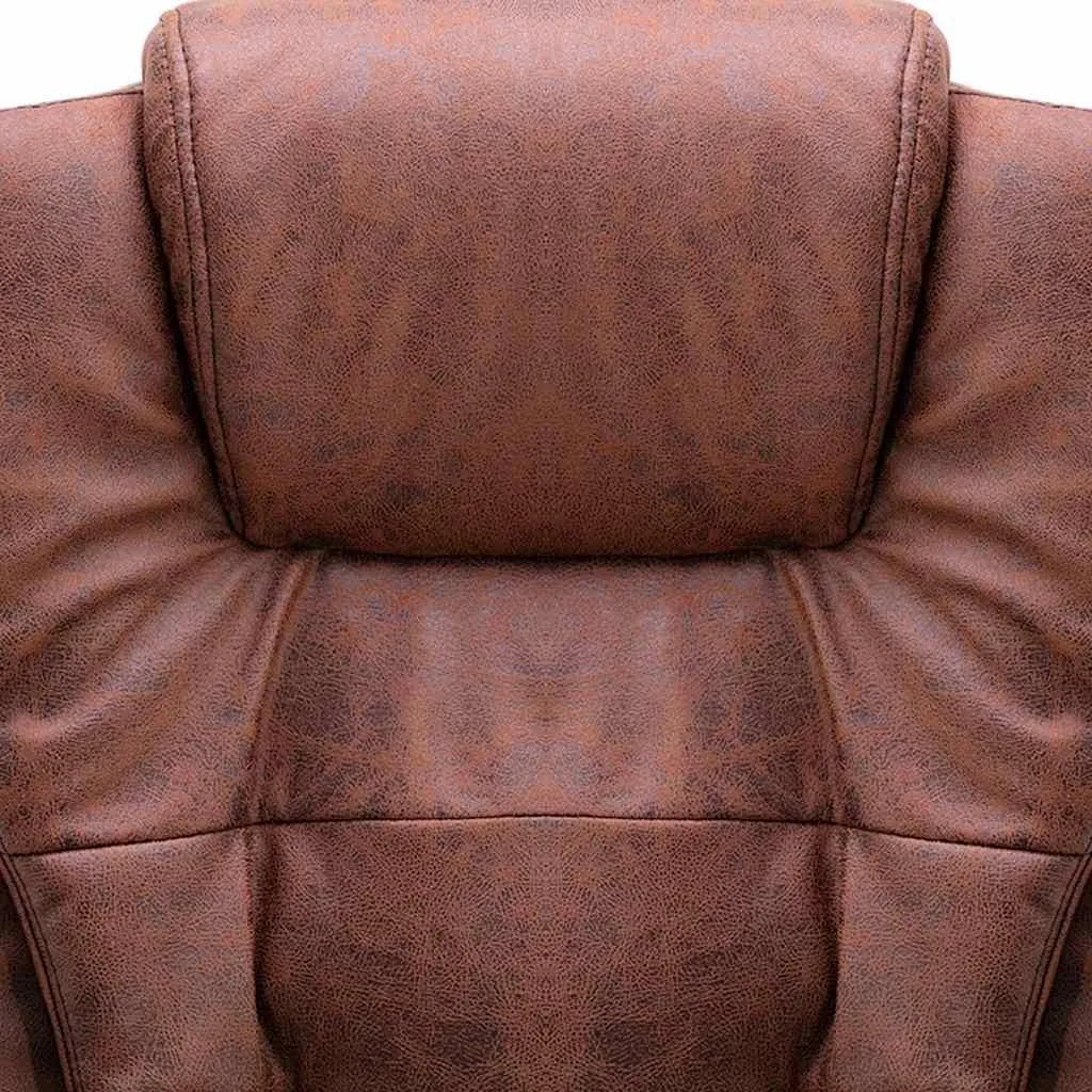 Chaise de bureau massante contre le mal de dos aspect daim marron