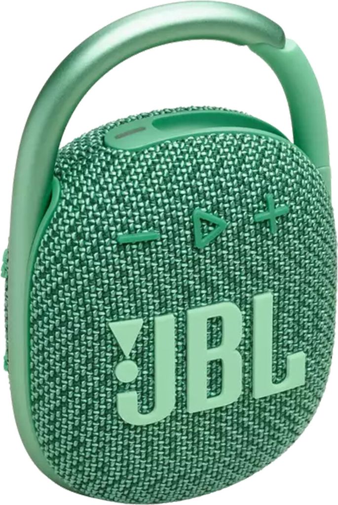 JBL Clip 4 Eco Bluetooth Lautsprecher aus recyceltem Material in Grün Wasserdichte, tragbare Musikbox mit praktischem Karabiner