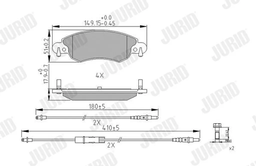 Plaquettes de frein Citroën C5 II 573026J contre les vibrations