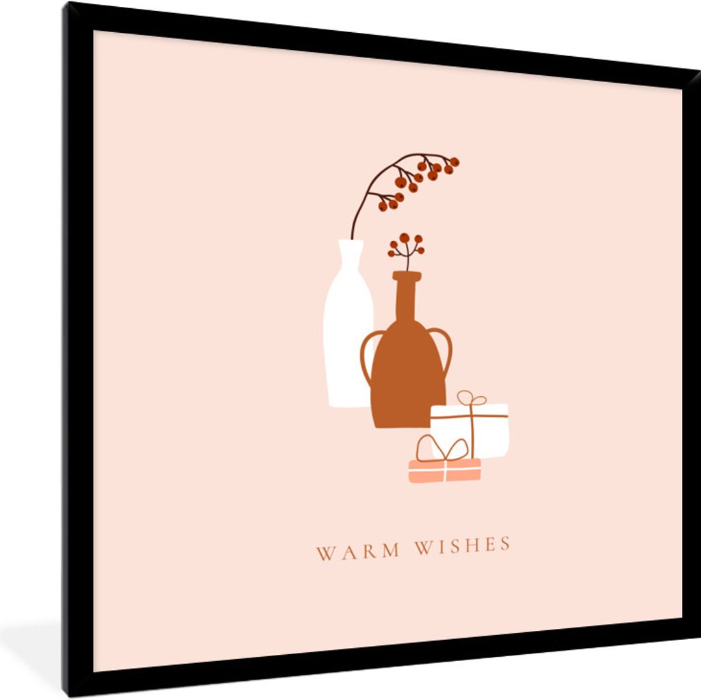MuchoWow Gerahmtes Poster Geschenke - Vasen - Zitat 40x40 cm - Poster mit Schwarzem Bilderrahmen Wandposter Rahmen Foto Bilder - Mit Rahmen - Wan...