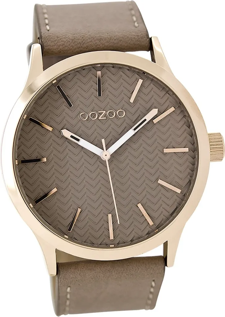 Montre décontractée pour femme Oozoo avec bracelet cuir brun mat