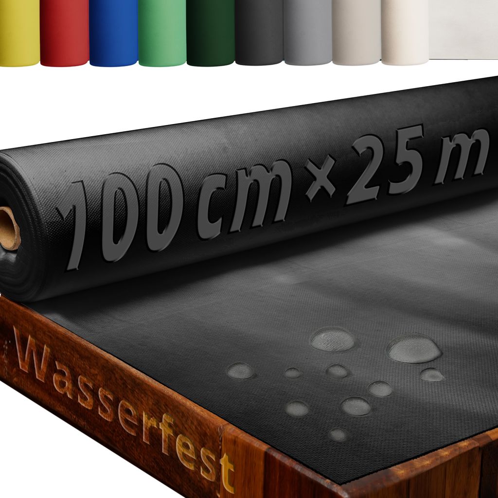 DecoHomeTextil Tischdecke Rolle Vliesstoff Tischläufer Vlies 80g/m² wasserabweisend Schwarz 1 x 25 m