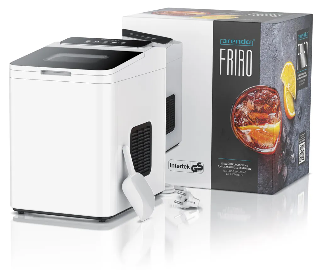 Machine à glaçons pour cocktails et soirées 1,4L Arendo débit 14kg/24h