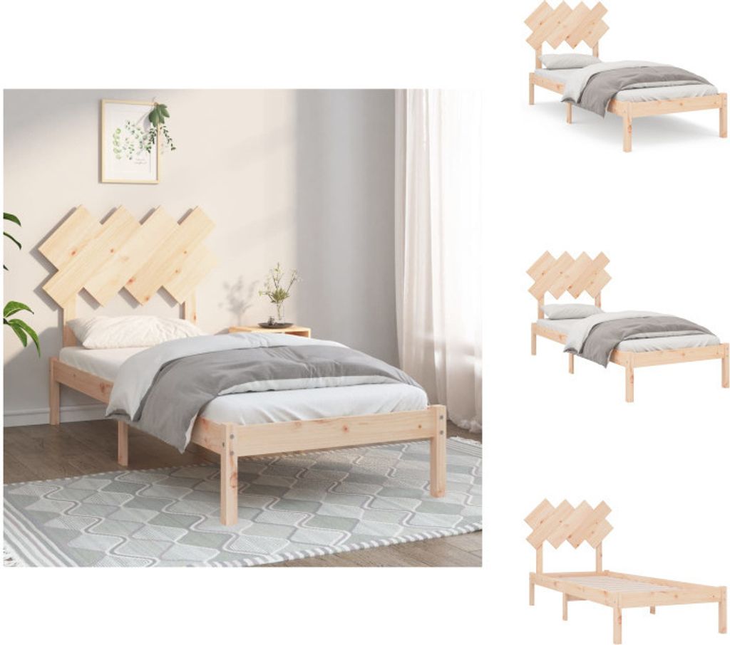 vidaXL Massivholzbett 90x200 cm - Betten & Bettgestelle