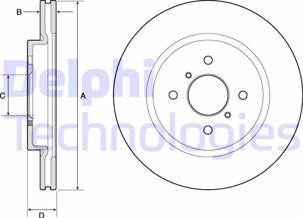 2x DELPHI Bremsscheibe BG4750C für SUZUKI SWIFT IV (FZ NZ) Produktbild 