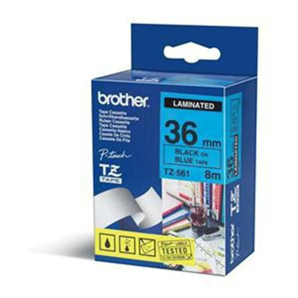 Cassette à Ruban Laminé Brother TZe-561 36mm pour Étiqueteuse P-touch