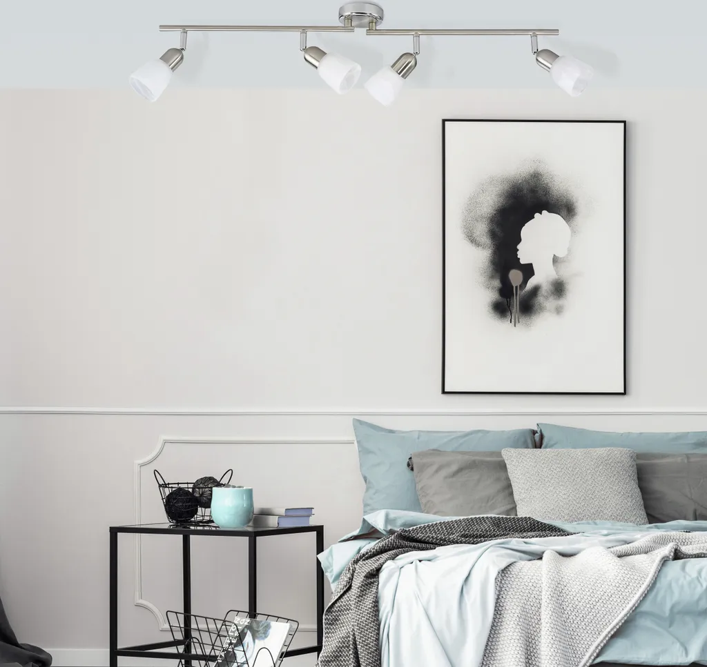 Rampe de spots pivotants Sofia chrome et verre 4 têtes E14 40W max - 11