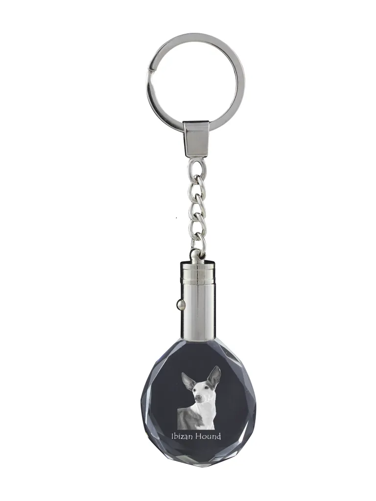 Regalo Unico Podenco Ibicenco Art-Dog Ciondolo Cristallo Personalizzato - 2