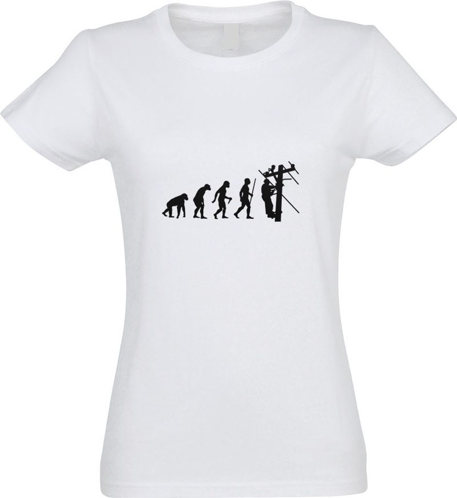Kiwistar - T-Shirt tailliert - Damen - Weiss - Kletterer Klettern Evolution - mit Motiv Bedruckt - Funshirt Design - Sport - Freizeit - Damen - M