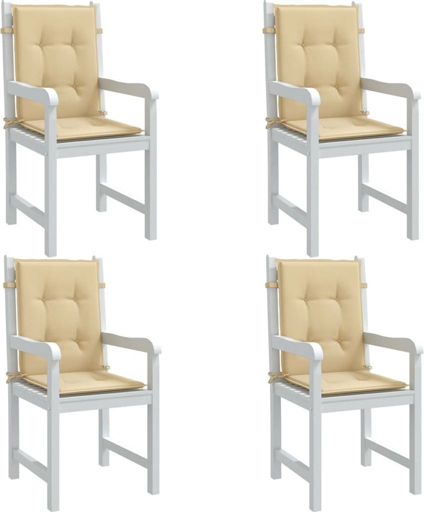 Ankonbej Niedriglehner-Auflagen 4 Stk. Melange Beige 100x50x4 cm Stoff